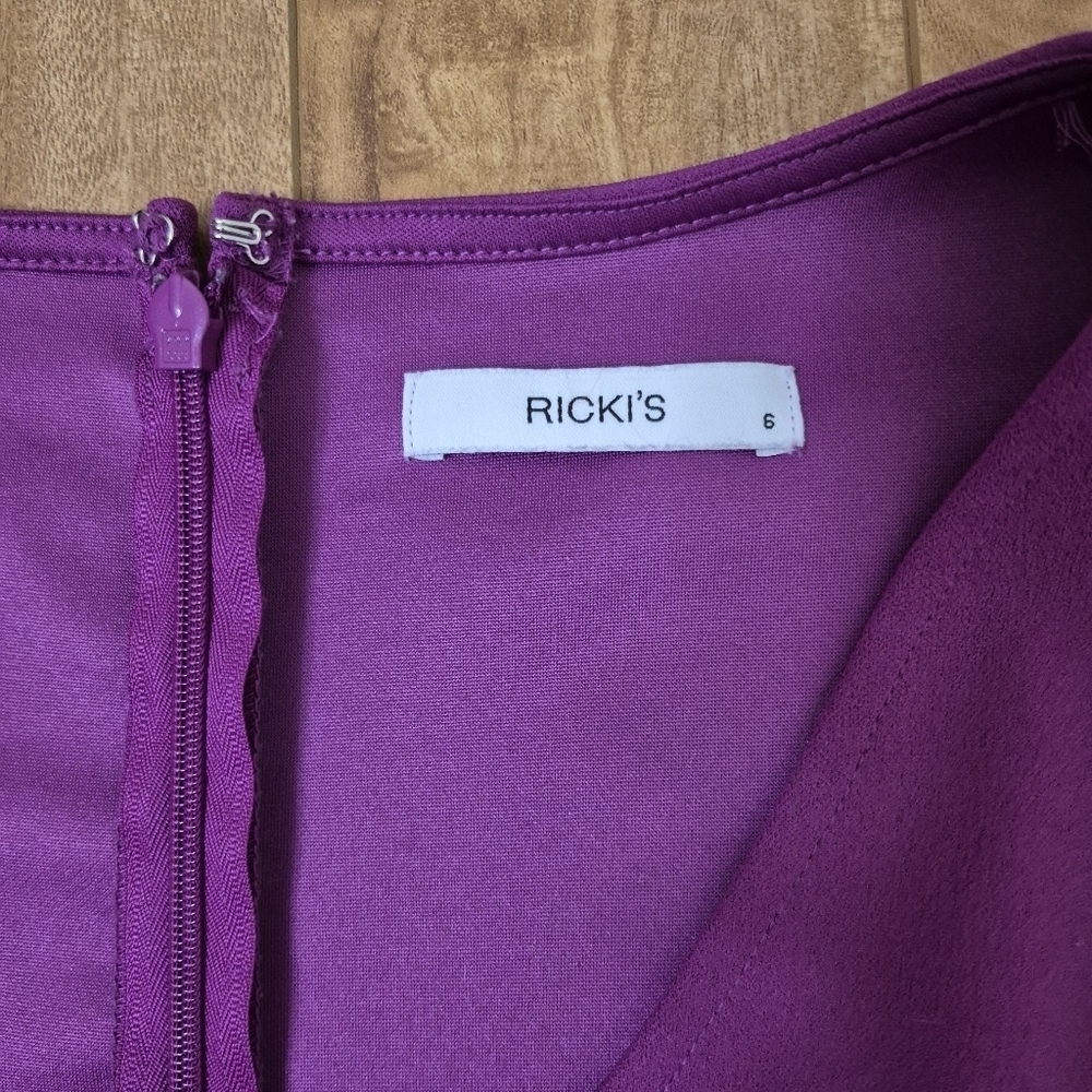 Ricki’s Women's Fuchsia Barbiecore Feminine Wrap-Front Belted Romper Size 6 - Picture 6 of 8